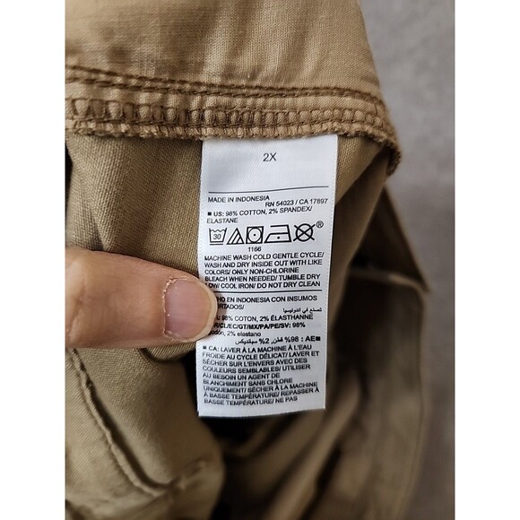 Old Navy OGC Chino Tapered Straight Pants Women 2X Ecru Elastic Waist StretchNEW - Picture 9 of 10